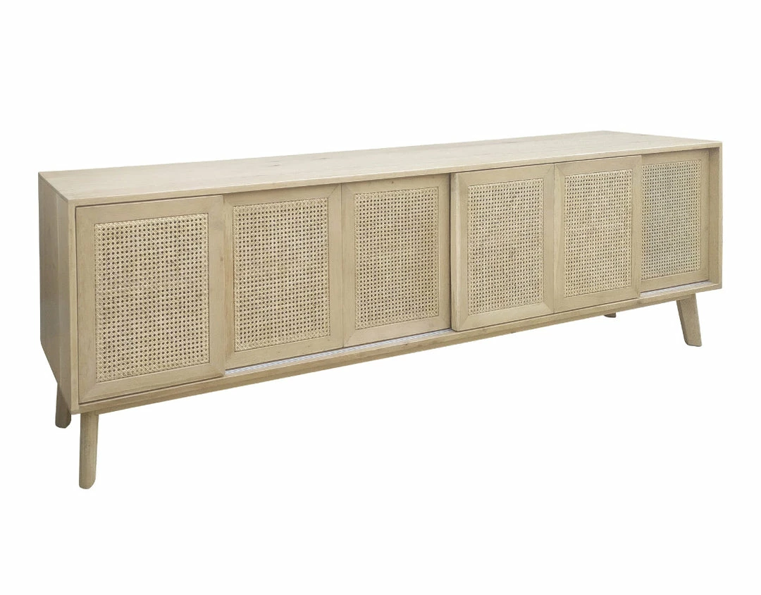 Amity Oak Buffet 6 Door Clear