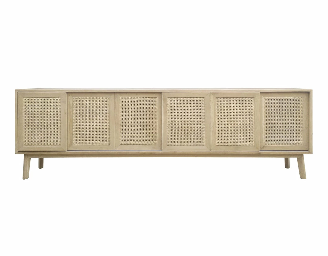 Amity Oak Buffet 6 Door Clear