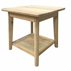 Amity Oak 2 Level Lamp Table Clear
