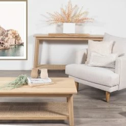 Living Amity Oak 2 Lvl Sofa Table Clear