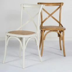 Bistrot Cross Back Dining Chair Pure White