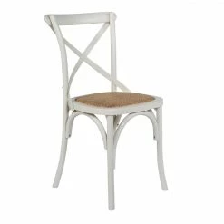 Bistrot Cross Back Dining Chair Pure White