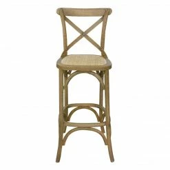 Bistrot Stool Cross Back Teak