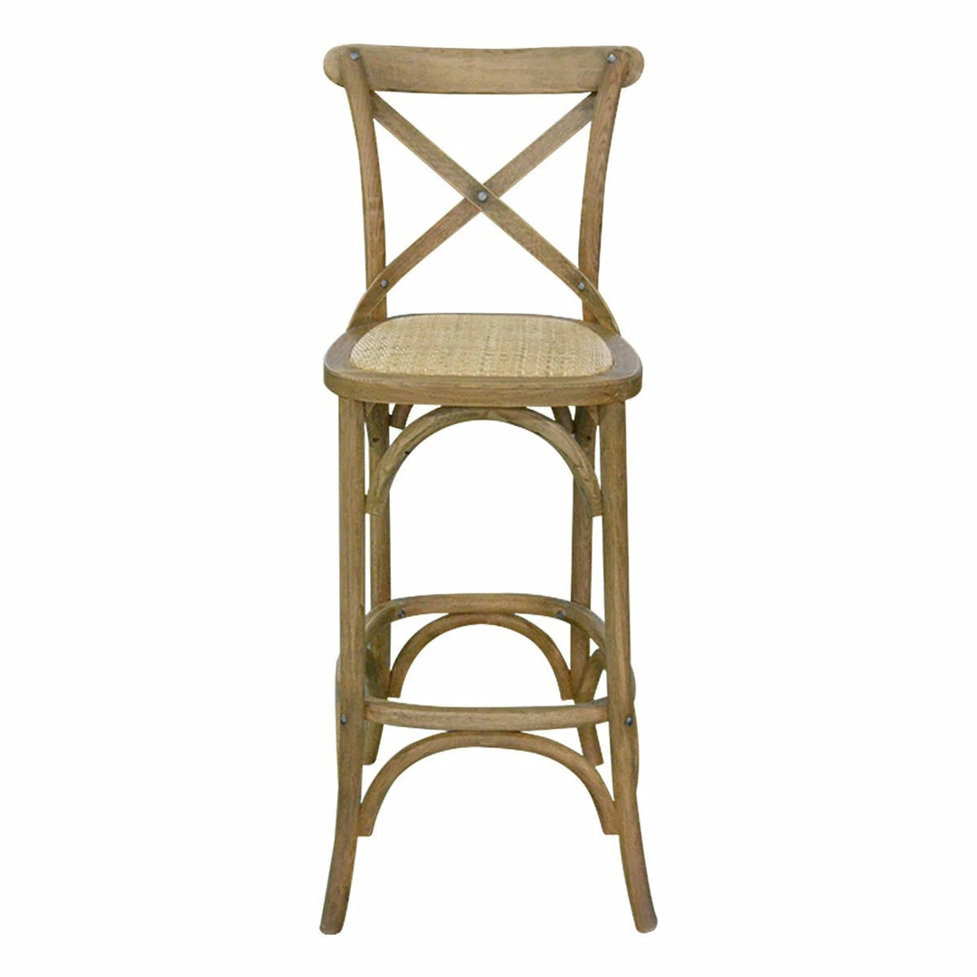 Bistrot Stool Cross Back Teak