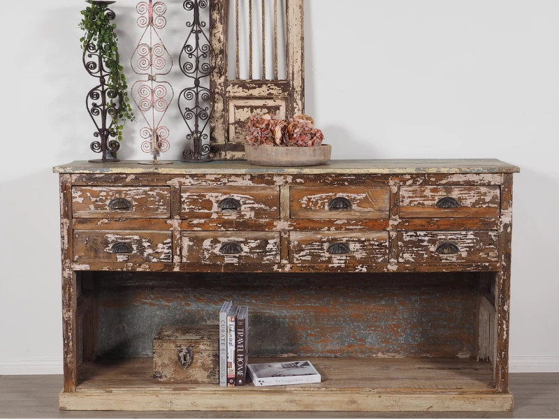 Soul Living Vintage 8 Draw Sofa Table Global Finds
