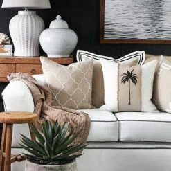 Soul Living Homewares Linen Mykonos Sand Feather Fill Cushion