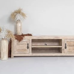 Living Daintree Tv Cabinet Old White Wash