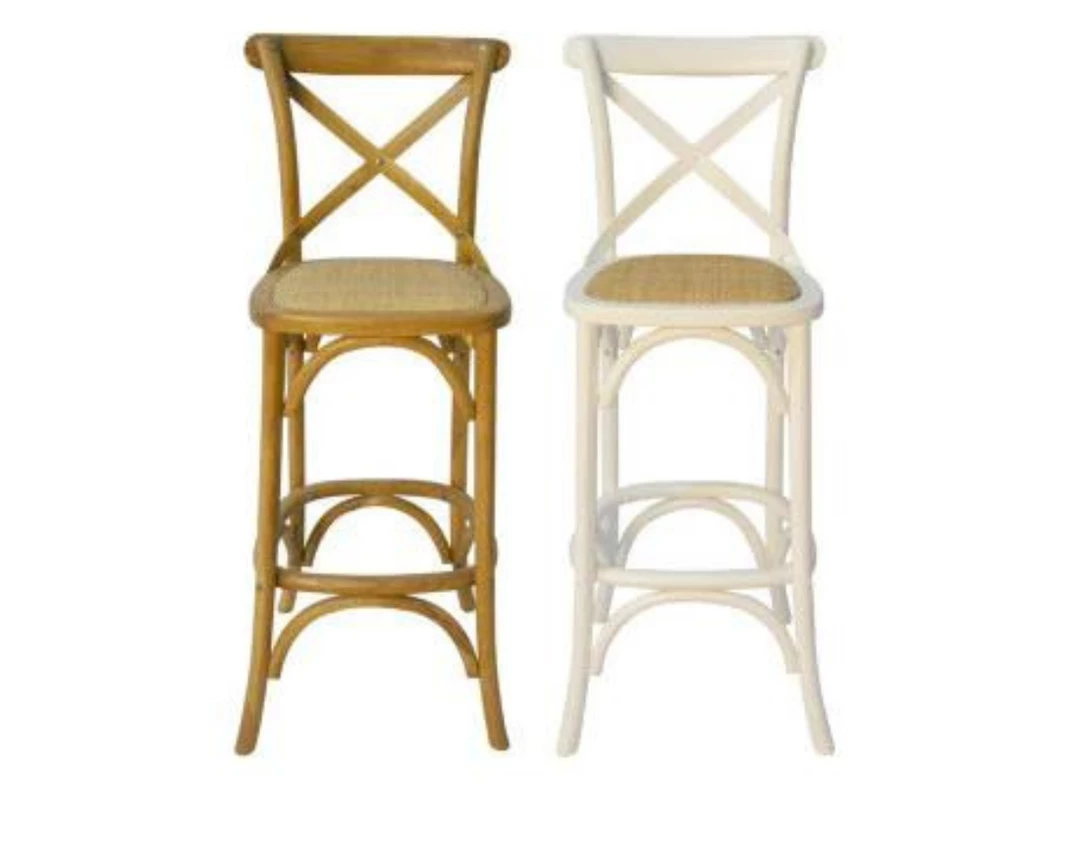Bistrot Stool Cross Back Teak