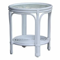 Hamilton White Round Side Table Resort Living