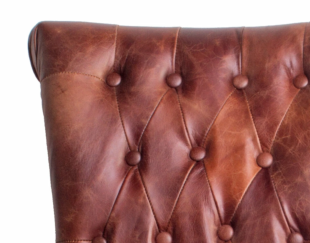 Sorrento Vintage Leather Dining Chair - Oak Leg