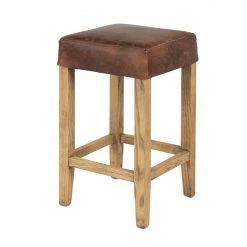Kirra Backless Stool - Vintage Leather Dining