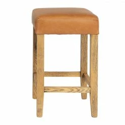 Kirra Backless Stool - Tan Leather Dining