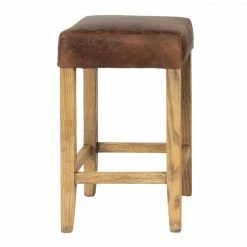 Kirra Backless Stool - Vintage Leather Dining