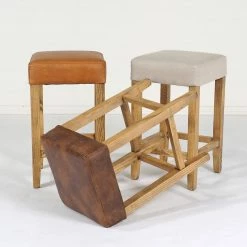 Kirra Backless Stool - Tan Leather Dining