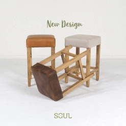 Kirra Backless Stool - Vintage Leather Dining